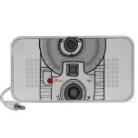 Vintage camera white and gray iPhone speakers