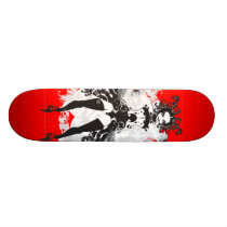 Vintage Can Can Dancer Red & Black Custom Skateboard
