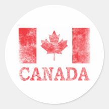 Vintage Canada Round Sticker
