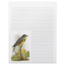 Vintage Canada Warbler Lined Letterhead by Vintage_Gifts Vintage Canada Warbler Lined Letterhead
