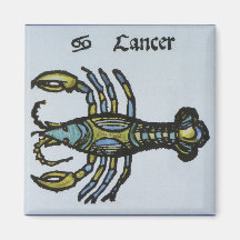 Vintage Cancer, Crab; Antique Signs of the Zodiac Refrigerator Magnets