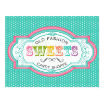 Vintage Candy Parlor Postcard