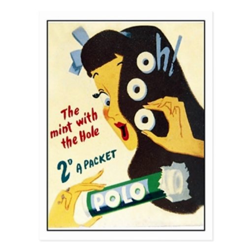 Vintage Candy - The Mint with The Hole Polo Ad Postcard