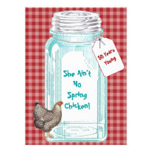 Vintage Canning Jar Red Gingham Design Custom Announcement
