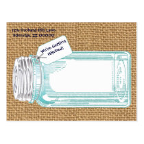 Vintage Canning Jar WIth Burlap postcards