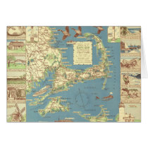 Vintage Cape Cod Map (1940) Card