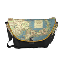 Vintage Cape Cod Map (1940) Courier Bags