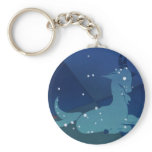 Vintage Capricorn; Signs of the Zodiac Keychain