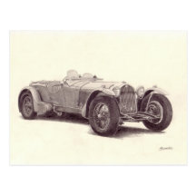 Vintage Car: Alpha Romeo 8C Post Card