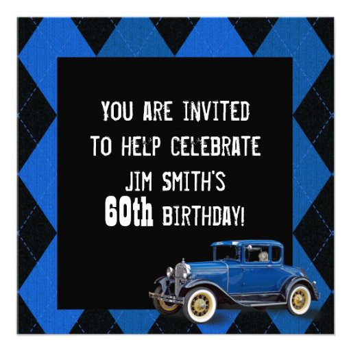 Vintage Car Birthday Invite