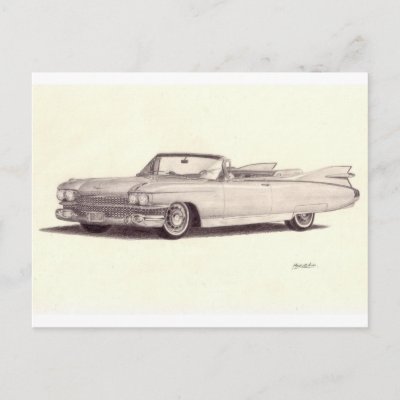 Vintage Car Cadillac Eldorado Postcards by Moses He