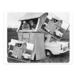 Vintage Car Camping Caravan Postcards