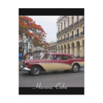 vintage car havana postcards