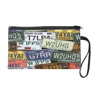 Vintage Car Licence Plates Baggetes Bag Wristlet