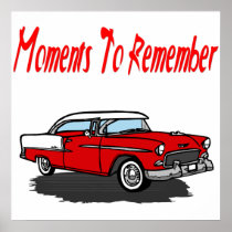 Vintage Car Poster 1955 Retro Chevy Car