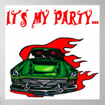 Vintage Car Poster Fifties Retro Chevy Car
