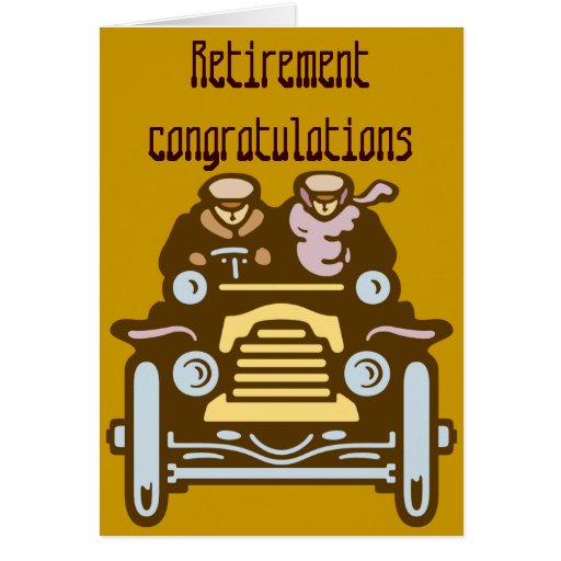 Vintage car retirement card Zazzle