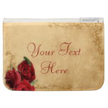 Vintage Caramel Brown & Rose Case For Kindle