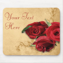 Vintage Caramel Brown & Rose Mousepad