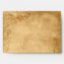 Vintage Caramel Brown & Rose Wedding Envelope