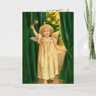Vintage Card Angel Announces Christmas