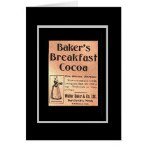 Vintage Card Baker's Breakfast Cocoa Label by Zazzle_Vintage Vintage Card Baker's Breakfast Cocoa Label