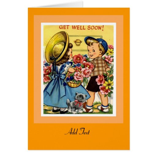 vintage card get well soon flowers children zazzle vintage card get well soon flowers children zazzle