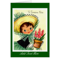 Vintage Card Little Girl "To Someone Nice"