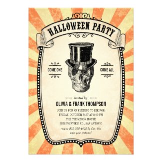 Vintage Carnival Show Halloween Invitations