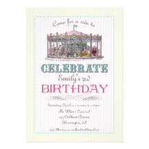 Vintage Carousel Party Invitation