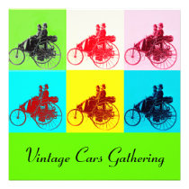 ViNTAGE CARS GATHERING POP ART Custom Invites