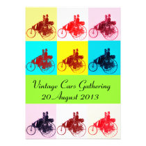 ViNTAGE CARS GATHERING POP ART Personalized Announcement