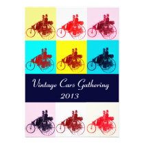 ViNTAGE CARS GATHERING POP ART Invitations