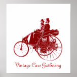 Vintage Cars Gathering , white brown Poster