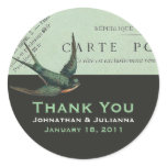 Vintage Carte Postal and Sparrow Stickers