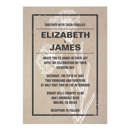 Vintage Casual Wedding Invitations