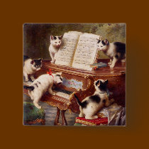 Vintage Cat Art:  Kittens' Recital buttons