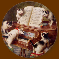 Vintage Cat Art:  Kittens' Recital buttons