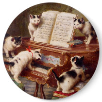 Vintage Cat Art:  Kittens' Recital Pinback Button