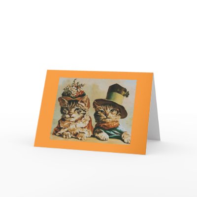 Vintage Cat Couple Anniversary greeting cards