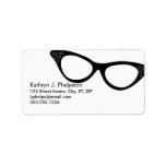 Vintage Cat-eyes Black Glasses Address Label