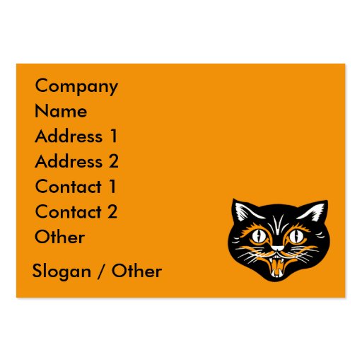 Vintage Cat Face Business Card Template (front side)