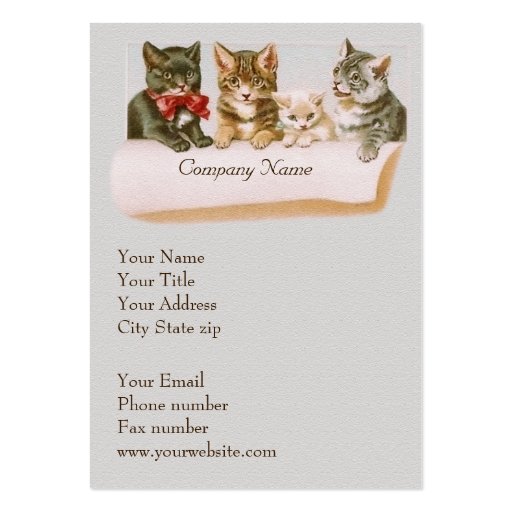 Vintage Cat Family Business Card (front side)