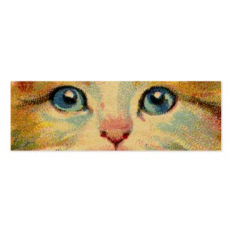 Vintage Cat Portrait Double-Sided Mini Business Cards (Pack Of 20)