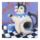 Vintage Cat Teapot print