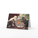 Vintage Cats & Goldfish Notecard