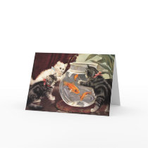 Vintage Cats & Goldfish Notecard by Classic_Cat Vintage Cats & Goldfish Notecard