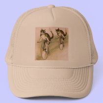 Vintage Cats on Bikes hats