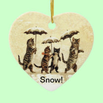 Vintage Cats Umbrellas Snow ornaments
