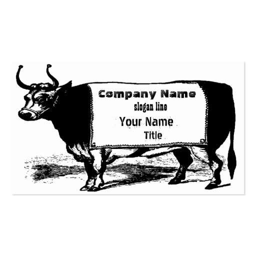 Vintage Cattle Rancher Beef Cow Business Card